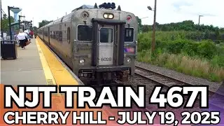 July 19, 2025: NJT Atlantic City Line Train 4671 at Cherry Hill - Comet V Cab Car 6028