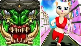 Super Monster Temple Dash 3D vs Princess Cat Lea Run