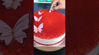 Very simple red velvet cake design || #cake #redvelvetcakemalayalam