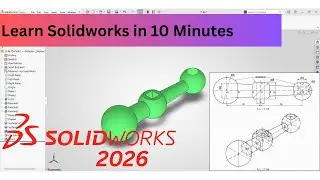 Solidworks 2026Tutorials Under 10 Minutes | Ex. No. 17.86 | Machine Handle | Eng. Dwg by N D Bhatt
