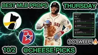 3-0 SWEEP! BEST MLB Player Props for Thursday 10/2 - BEST UNDERDOG PROPS TODAY