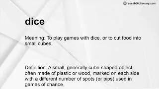 dice Meaning
