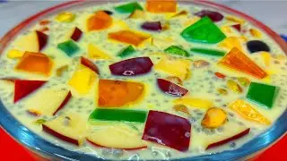 Healthy and Easy Fruit Dessert | Just 10 Minutes Mixed Fruit Dessert Recipe | Fruit Custard Recipe