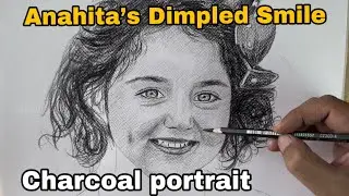 Capturing Anahita&rsquo;s Dimpled Smile | Charcoal Art Portrait