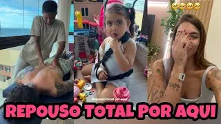 Biel travou a coluna e pediu um massagista #taysreis #biel #pietra 