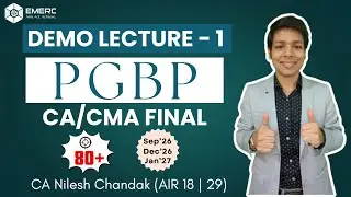 PGBP - Lecture 1 | Sec 28, 29, 30 and 31 | CA/CMA Final 2026