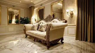 Hand-Carved 8-Seater Teak Dining Table with Ornate Gold Detailing &ndash; Lanco &Eacute;lys&eacute;e Collection