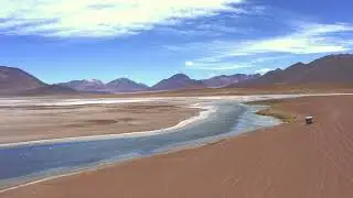 Lakes in Eduardo Avaroa Andean Fauna National Reserve Bolivia Toyota Land Cruiser HJ45