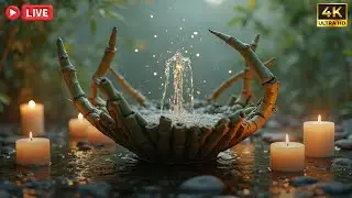 🪷 Bamboo Dripping ASMR &bull; Calming Fountain Sounds &bull; Gentle Night Relaxation Loop