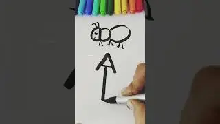 Drawing with alphabet a /alphabet a drawing for kids / Drawing with letter A #shortsdrawing #shorts