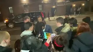 Penn Badgley greets fans at The Late Show with Stephen Colbert