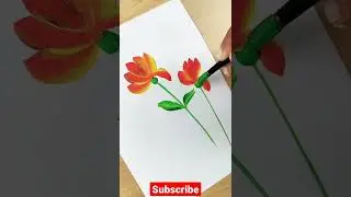 Super Easy One Stroke Art | Relaxing Painting #shorts #youtubeshorts