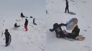 Funny Sledding Fail - Snow Faceplant || WooGlobe Funnies