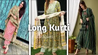 Trendy Long Kurti Design Ideas 2023 I Sharifa Fashion