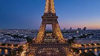 Eiffel Tower AI Drone Shot Day to Night