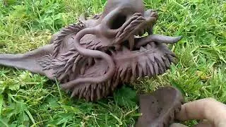 Terracotta Dragon sculpture and crystalline glazed segment