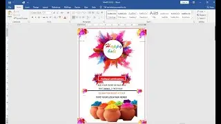 Ms word : How to make Holi Invition card design in Ms word? Holi card design