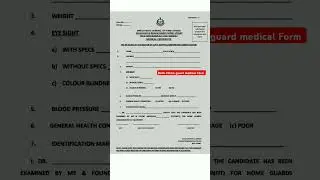 Delhi Home guard medical form