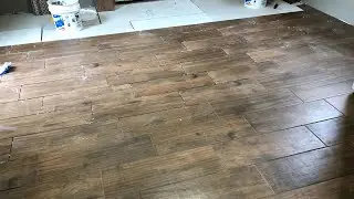 Installing a TILE FLOOR - Wood Look Tile Installation - Part 2
