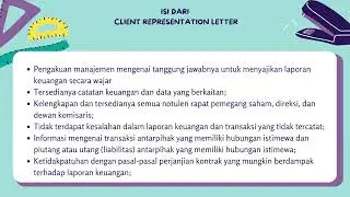 Video pembelajaran BAB 22 Surat pernyataan Langganan ( Client Representation Letter)