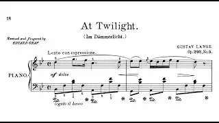 Gustav Lange: At Twilight, Op.292/5