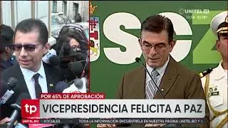 Desde la vicepresidencia aplauden la aprobación de Rodrigo Paz y dudan sobre los resultados de Lara
