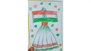 26 january beautiful girl drawing | independence day special Drawing| our National flag drawing