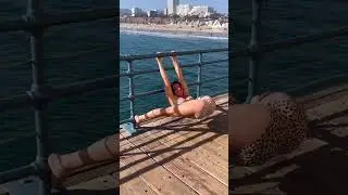 Woman Does Front Bend While Holding On Railing | People Are Awesome #shorts