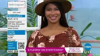 Colleen Lopez OfftheShoulder Printed Knit Maxi Dress