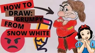 How To Draw Grumpy from &ldquo; Snow White & the 7 Dwarfs&nbsp;&rdquo; | Easy Drawing