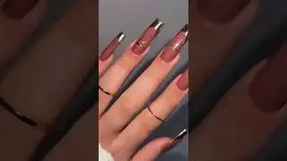 Gold foil French tip nail art 🔥