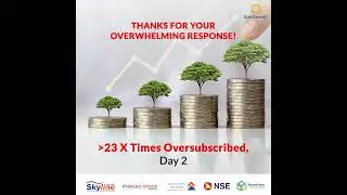 Thanks for overwhelming response of SME IPO Day 2 Issue, 24 times Oversubscribed #smeipo #sungarner