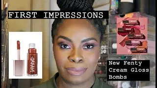 Fenty Beauty Cream Gloss Bombs| All 5 shades! First Impressions & try on |spoiler...they&rsquo;re BOMB 💣