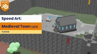 Medieval Town Square Market Place (Pt 4 of 4) | Low-Poly Speed Modeling | Blender 2.93