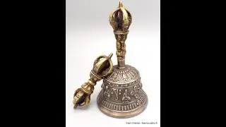 Cloche tib&eacute;tain et son dorj&eacute; en bronze qualit&eacute; sup&eacute;rieure