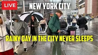 Live: New York Walk The Rainy Day In The City Never Sleep