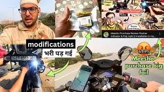 Meesho Purchase big failed 😨 || bike accessories fog light , Flasher 🤬 || Pulsar 220F