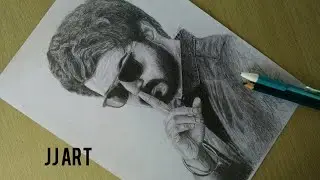Vijay drawing | Master second look poster pencil drawing | JJ ART | By Jeeva