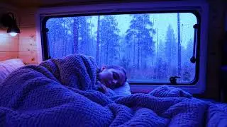 Deep Relaxation Rainstorm from Inside a Quiet Van Wrapped in Soft and Cozy Warmth
