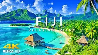 FLYING OVER FIJI (4K UHD) - Amazing Beautiful Nature Scenery & Relaxing Music for Stress Relie