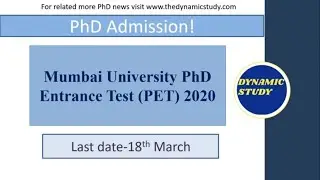 Mumbai University PhD Entrance Test (PET) 2020