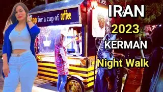 IRAN2023|Night Walk in Kerman City| Walk in Iran