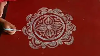 laxmi puja special floor alpona design/How to drow alpona design /আলপনা আঁকা/ muggulu design/Rongoli