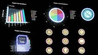 Neon Info Chart | After Effects Template | Video Displays