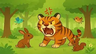 Moral Story for Kids &ndash; The Gentle Deer and the Angry Tiger | Jungle Animal Tale