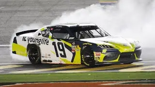 Aric Almirola burnout and post race interview - 2025 NASCAR Xfinity Series at Las Vegas (10/11/25)