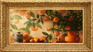 10 Hours Step into the Vibrant World of 4K TV with an Incredible Orange Fruit Wallpaper Painting!