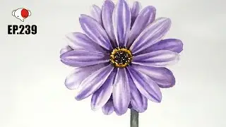 สอนวาดสีน้ำ ดอกไม้ สำหรับมือใหม่ How to Paint a Purple Flowers /watercolor/ครูช้างสอนวาด ตอนที่ 239