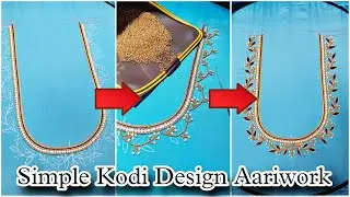 Rs.1000 range aariwork | Simple kodi design aariwork for beginners | sleeve Design