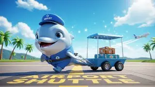 Airport Shuttle Baby Dolphin 🌊🐬🚌 | Ocean Kids Song | Learn Colors and Sea Words